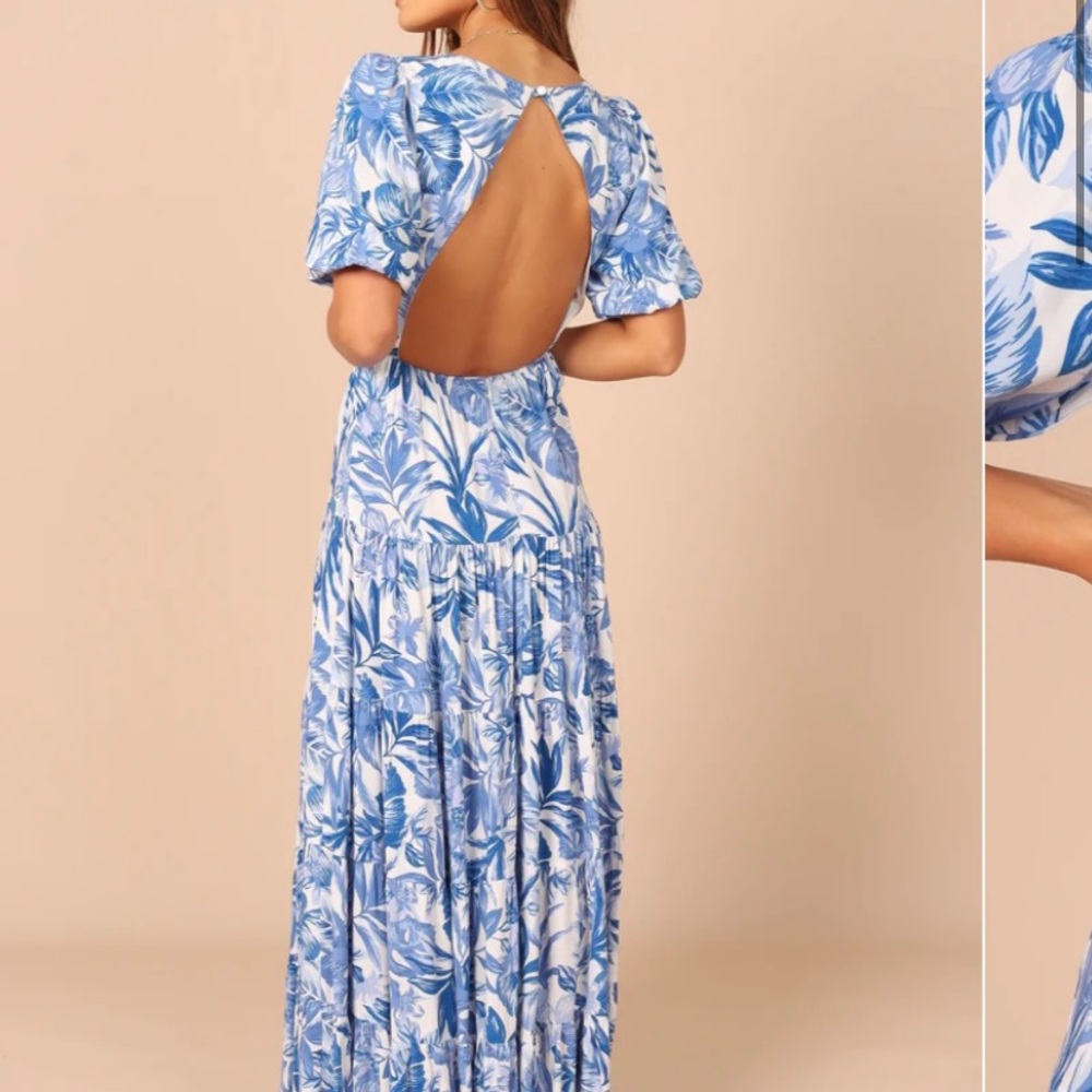 KIAH Tiered Dress - Blue Floral